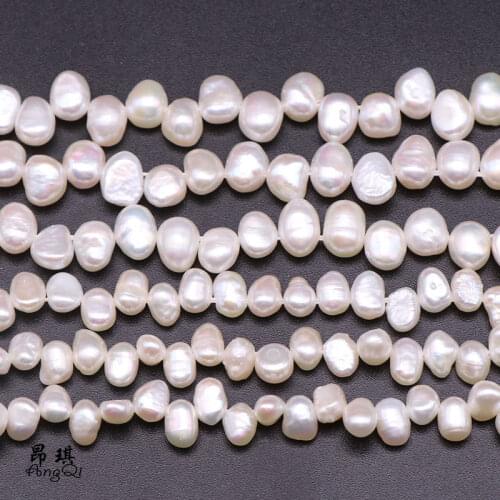 Natural Freshwater Cultured Pearls Beads 6-8mm Natural Highlight Baroque Pearls for Jewelry Making DIY Necklace 15Inches Strand