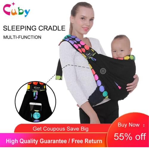 Baby Carrier by Cuby, Natural Cotton Baby Sling Baby Holder Extra Comfortable for Easy Wearing Carrying of Newborn
