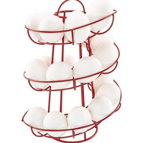 Decorative Egg Holder Metal Rotating Slide Multifunctional Spiral Design Iron Creative Easter Eggs Kitchen Storage Rack