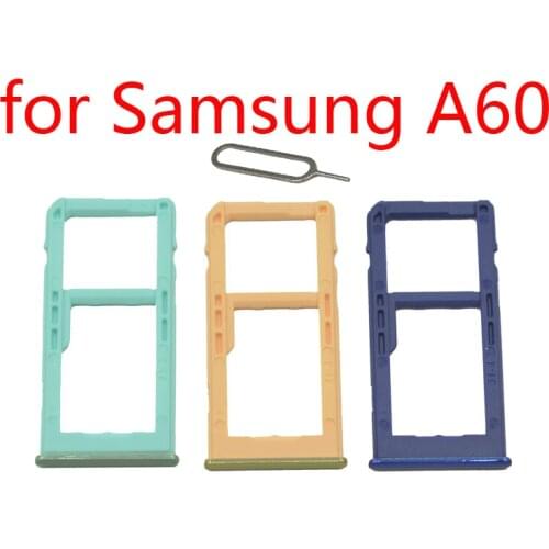 Phone SIM Card Tray Slot For Samsung Galaxy A60 A6060 Original Cellphone Micro SD Card Adapter Holder Accessories