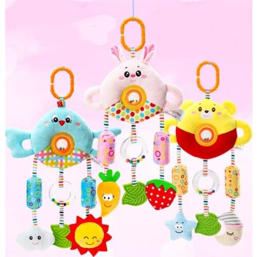 Baby Stroller Toys Turn Beads Plush Rattles Animal Hanging Bell Educational Newborn мобиль Dolls Brinquedos Bebe baby born