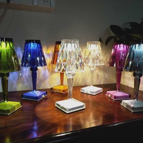 Italian Kartell Battery Desk Lamp USB Touch Sensor Bar Light Decor Restaurant Table Lamps Romantic Nightlight Fixture Bed Lamp