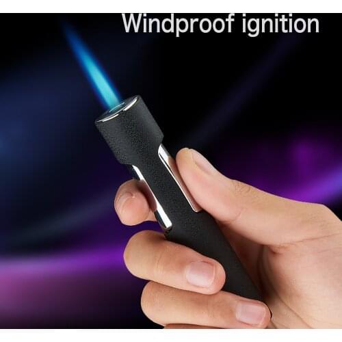 Jet Torch Cigar Lighter Metal Fuel Visible Refillable Butane Gas Lighters Outdoor Windproof Fire Smoking Accessories For Men