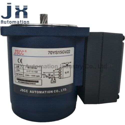 JSCC Low Power Speed Motor 70YS15GV22 Single-Phase 15W 220V 1200rpm AC Induction Motor