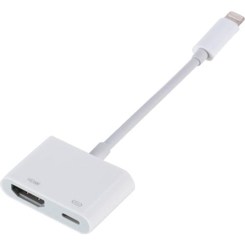 Lightning To Digital TV AV Adapter Cable HD AV Audio Digital Converter Projector Cable Adapter for IPhone, IPad, IPod on Monitor