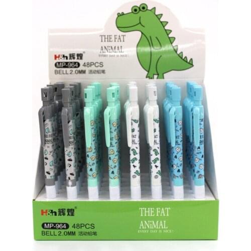 48 pcs/lot 2.0mm Cartoon Dinosaur Mechanical Pencil Creative Automatic Pen stationery gift School writing Supplies