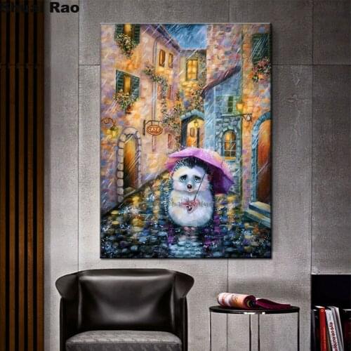 Umbrella Hedgehog diamond mosaic animal 5d diy diamond painting pitiful Hedgehog 3d picture of rhinestones cross-stitch,decor