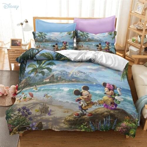 Disney Movie Pattern Bedding Set Mickey Mouse Minnie Mouse 3d Duvet Cover Set Pillowcase Twin Full Queen King Size Dropshipping