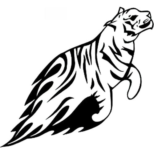 Beautiful Tiger Flame Pattern Cartoon Sticker High Quality Car Stickers Decoration Personality PVC Waterproof Decal Black/white