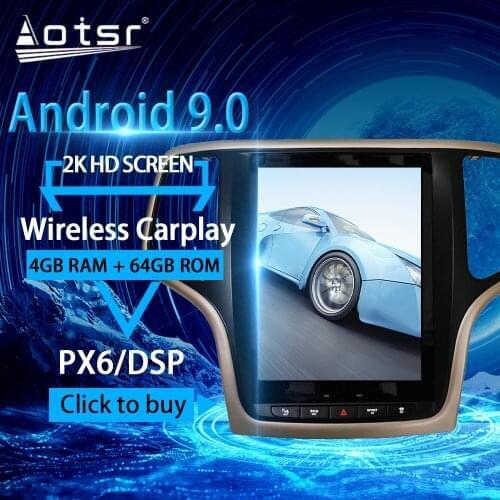 For Jeep Grand Cherokee Android Radio tape recorder 2014-2018 Car Multimedia Player Stereo head unit PX6 Tesla gps Navi No 2din