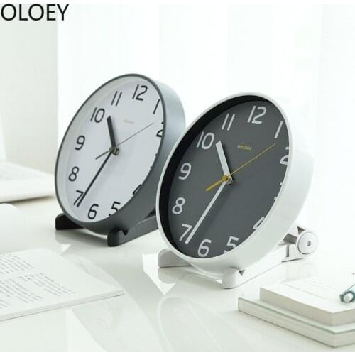 Small Wall Clock Living Room Decor Dual-purpose Desk Clock Bedroom Silent Digital Simple Wall Clock Vintage Home Decor Kitchen