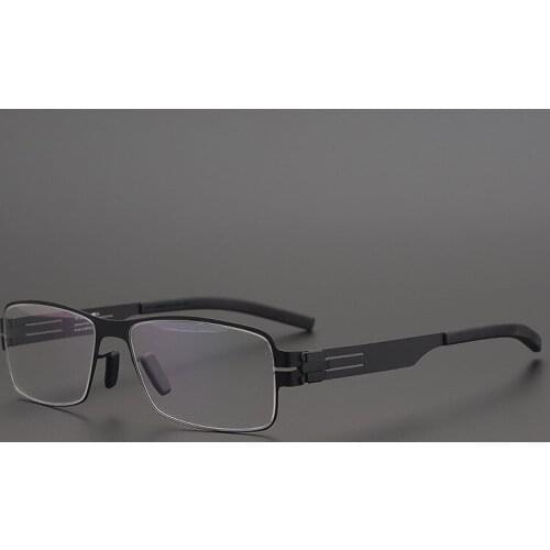 MONGOTEN Sqaure Frame Unisex Retro Unisex Alloy Full Rim Prescription Lens Optical Eyewear Frame Goggle Black Reading Glasses