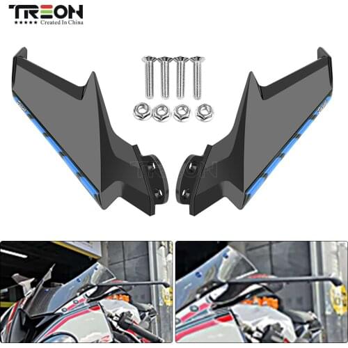 Motorcycle Rearview Mirror Fixed Wind Aerodynamic Wing Wind Flow Front Fairing Side Spoiler Winglets For BMW S1000RR 2009-2018