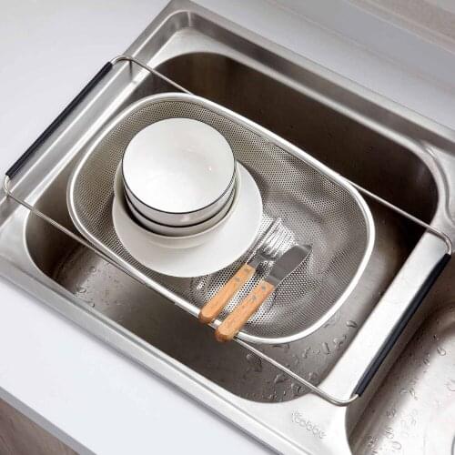 Stainless Steel Sink Caddy Dish Drainer Rack Kitchen Sink Organizer Dish Drying Rack Vegetables Fruit Storage Drain Basket