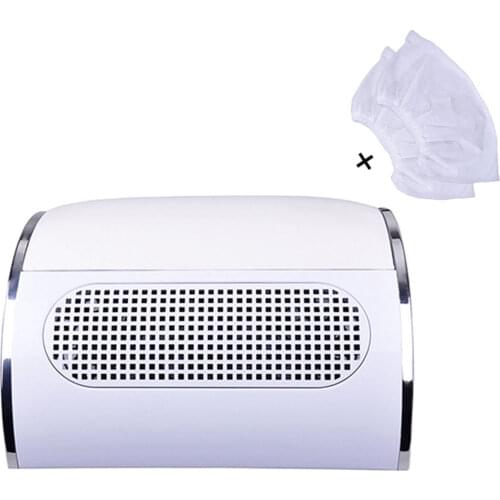 Nail Suction Dust Collector Low Noisy 3 Fans Strong Suction Nail Vacuum Cleaner Manicure Tools with 2 Bags Nail Art Equipment