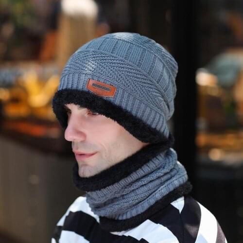 Fashion Knitted Winter Hats For Men Thick and Warm Men Winter Hat Black Autumn Beanie Hat Men Wool Ski Hats Beanies Bonnet New 9
