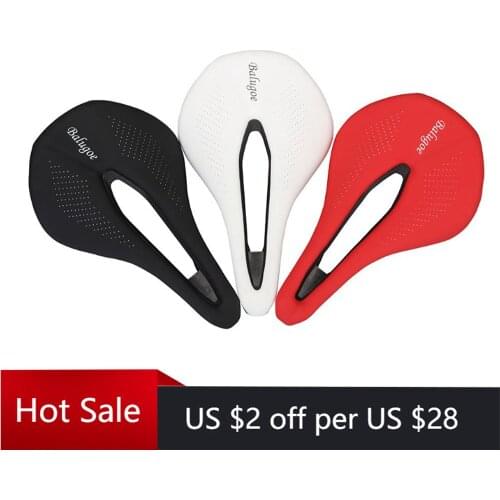 BALUGOE Bicycle Seat Saddle Comfortable Gel Soft Leather MTB Road Bike Racing Training Saddles Breathable Soft Seat Cushion