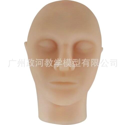 Silicone Human Head Micro-shaping Head Simulation Injection Skin Suture Facial Model TCM Acupuncture Tattoo Eyebrow Exercises
