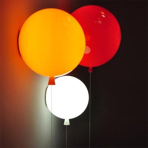Modern Color Balloon Wall Lamp Bedroom Childrens Room Aisle Sconce Wall Lights Home Deco Study Bedside Decorative Lamps PVC