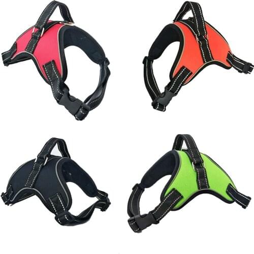Vest Dog Harness Reflective Dog Leads Mesh Pet Walk Out Hand Strap Vest Adjustable Harnesses for Medium large dogs size S-XXL