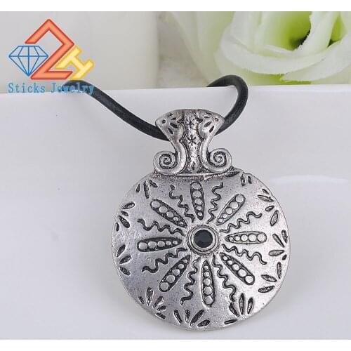 Vintage Charm Necklace European and American Popular Retro Style Etched Zinc Alloy Pendant Free Shipping