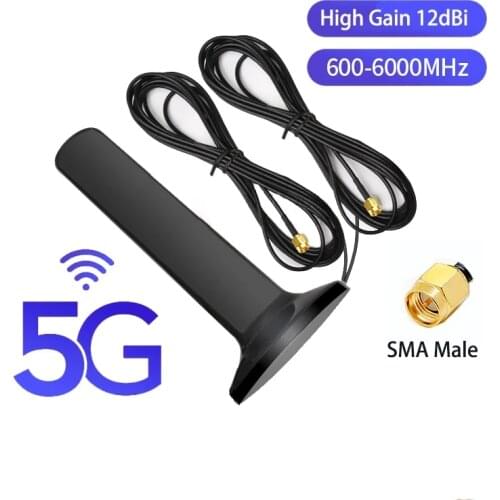 High quality SMA ts9 connector 600~6000Mhz High Gain 30dBi 2G 3G 4G 5G full band router antenna with oval magnetic base