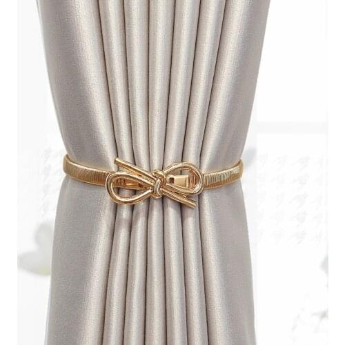 2Pcs/set Leaves Curtain Bandage Metal Spring Bedroom Living Curtain Decoration Accessories Holdback Curtain Hooks