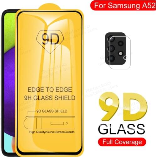 9D Full Coverage Protective Glass For Samsung Galaxy A52 6.5" Camera Lens Tempered Glasses samsun a52 a 52 Screen Phone Films