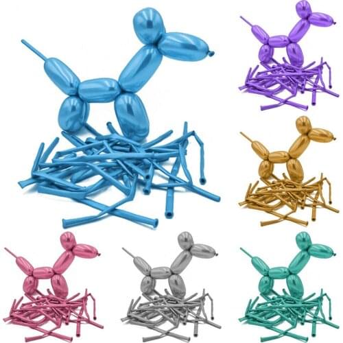 100 pcs MagicBalloons Metallic Long Strip Balloon Chrome Metallic Colors Air Balls Party Decorations