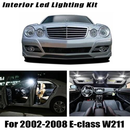17x LED Vanity mirror Trunk Glove box lamp Interior Reading Lights bulb Kit For 2002-2008 Mercedes E class W211 E55AMG E320