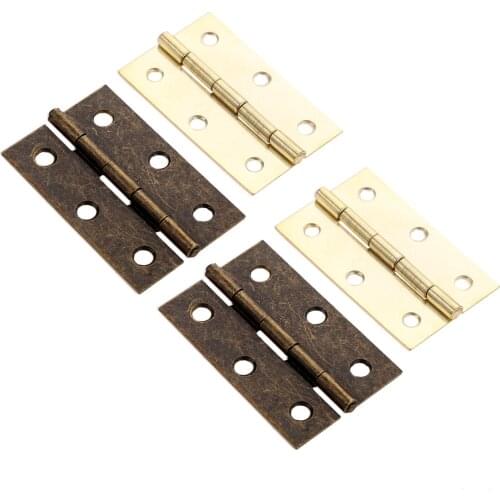 2Pcs 60*37mm Antique Bronze Furniture Hinges Cabinet Drawer Door Butt Hinge Vintage Decorative Hinge for Jewelry Gift Wooden Box
