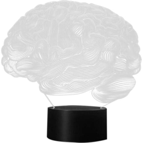 Brain Shape 3D Illusion Lamp 7 Color Change Press Switch Led Night Light Acrylic Desk Lamp Atmosphere Lamp Novelty Lighting