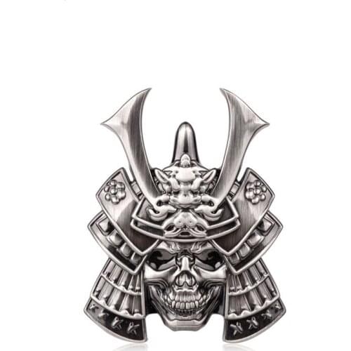 3D Metal Japanese Black Samurai Car Sticker Fit J Modified Car Logo Warrior Skull Ghost Waterproof Decorative Military Adhesive