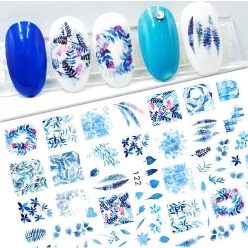 Tree Leaf adhesive 3d nail sticker foil nails art decoration cute cartoon designs nail decals manicure supplies tool