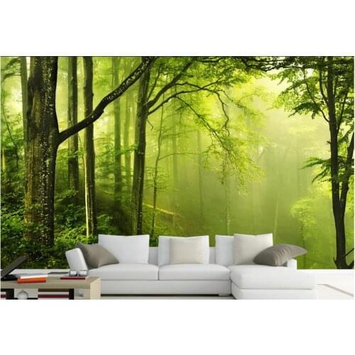 3d room wallpaper High-end custom photo mural Green forest nature painting background 3d wall murals wallpaper for home decor