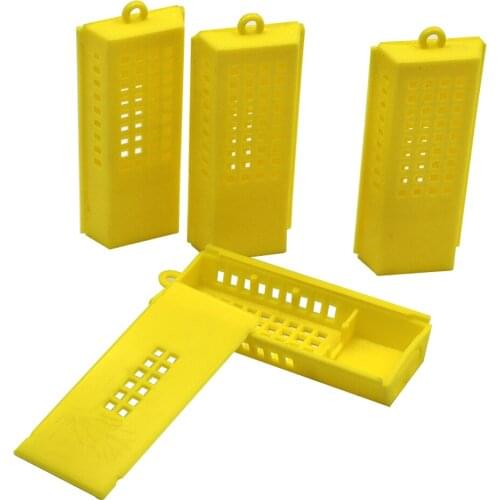 4PCS Beekeeping tools queen bee cage cell plastic tool turnover push post transport plastic prisoner bees tools