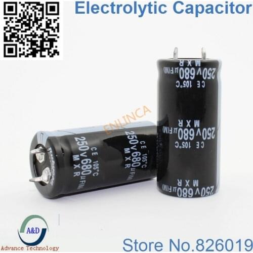 15pcs/lot 250V 680UF Radial DIP Aluminum Electrolytic Capacitors size 22*45 680UF 250V Tolerance 20