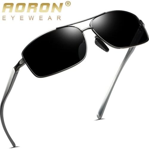 AORON Brand Design Men Aluminum Polarized Sunglasses Driving Sun Glasses Goggles zonnebril mannen lunette de soleil homme