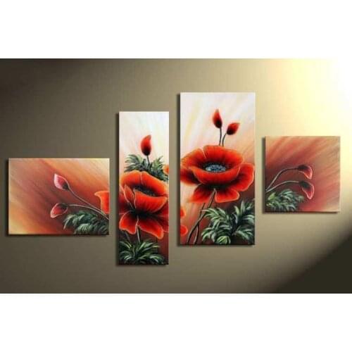 FREE delivery hot sell Top Quality triptich triptych cross stitch kit poppy flower, Quadruple cross stitch