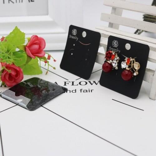 New Thick High Quality 200Pcs Black White Grey Plastic Ear Hooks Holders Earring Jewelry Cases Displays Cards Earring Stud Cards