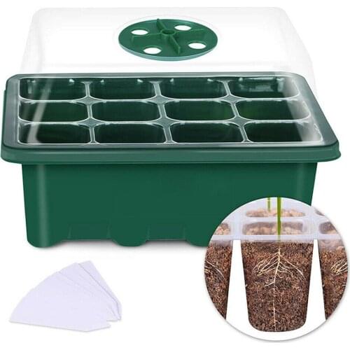 12 Hole Nursery Pots Plant Seed Box Tray Insert Seedling Trays Plant Seeds Germination Growing Box With Base Case