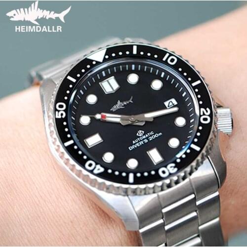 Heimdallr Sharkey SKX007 Automatic Dive Watch 316L Steel Sapphire Crystal 20ATM Water Resistance Mechanical Diver Watches Mens
