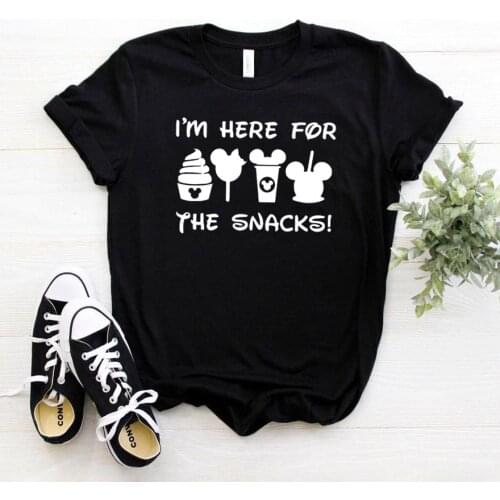 I'm here for the snacks Women tshirt Cotton Casual Hipster Funny t-shirt Gift Lady Yong Girl Top Tee Drop Ship ZY-302