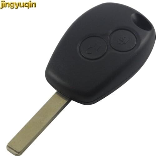 Jingyuqin 20PCS/LOT 2 Button Key Fob Remote Shell Case For Renault Duster Modus Clio 3 Twingo DACIA Logan Sandero with blade