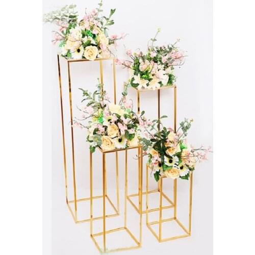 Column Stand Rustproof Decoration Party Wedding Floor Geometric Holder Centerpiece Prop Iron Art Detachable Flower Rack