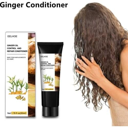EELHOE Ginger Hair Conditioner Hair Repair Scalp Treatments 5 Seconds Effectively Repair Damage Restore Soft Smooth Hair 50ml