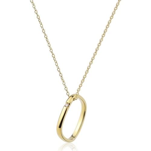 Hot Selling Stainless Steel Jewellery Square Nest Set Crystal Pendant Necklace For Womens Party Love Gifts Wholesale