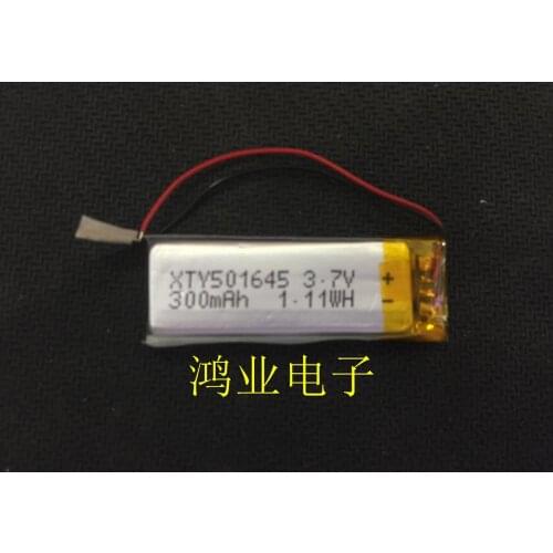 3.7V polymer lithium battery 501645P 051645P MP3 point pen pen electronic pen recording pen 300MAH Rechargeable Li-ion Cell