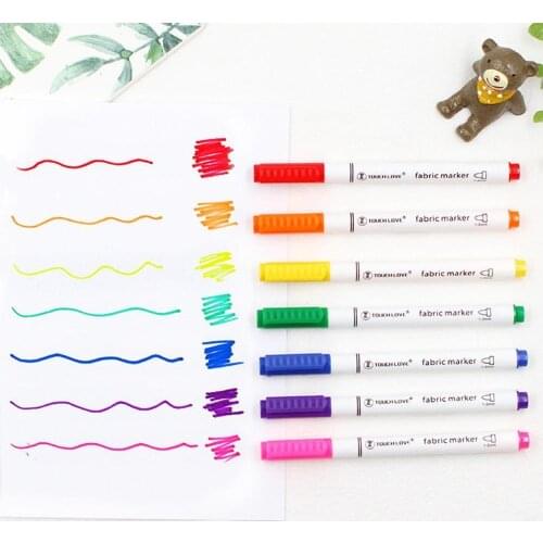 8Pcs/Set Clothes Textile Markers Fabric Paint Pens Crafts T-shirt DIY Supplies Pen Liner Marker Pigment Writing Pen Painting