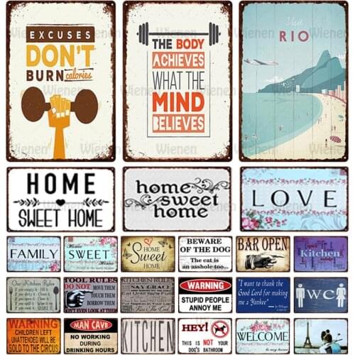 Metal Tin Signs Warning Poster Plate Pub Rustic Man Cave Wall Plaque Wc Bar Gym Home Kitchen Decoration Wall Art 20X30cm Custom